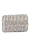 Buy_Beau Monde_Silver Bead And Crystal Embroidered Clutch _Online_at_Aza_Fashions