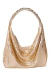 Buy_Beau Monde_Gold Metallic Mesh Prism Bag _at_Aza_Fashions