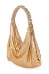 Shop_Beau Monde_Gold Metallic Mesh Prism Bag _at_Aza_Fashions