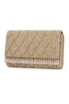 Buy_Beau Monde_Gold Droplets Geometric Tassel Embellished Clutch _Online_at_Aza_Fashions