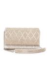 Buy_Beau Monde_Silver Droplets Tassel Embellished Clutch _at_Aza_Fashions