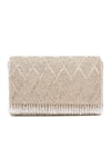 Beau Monde_Silver Droplets Tassel Embellished Clutch _Online_at_Aza_Fashions