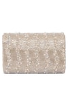 Shop_Beau Monde_Silver Pearl Bead Embellished Clutch _at_Aza_Fashions