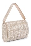 Beau Monde_Silver Pearl Bead Embellished Clutch _Online_at_Aza_Fashions