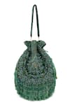 Buy_Beau Monde_Green Embroidery Mehereen Potli _at_Aza_Fashions