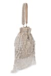 Buy_Beau Monde_Silver Embroidery Mehereen Crystal Potli _Online_at_Aza_Fashions