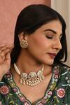 Buy_Namasya_White Mother Of Pearl Embellished Choker Set _at_Aza_Fashions