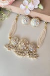 Shop_Namasya_White Mother Of Pearl Embellished Choker Set _at_Aza_Fashions