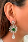 Shop_Prerto_Green Diamonds, Layered And Circle Embellished Pendant _at_Aza_Fashions
