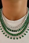 Buy_Prerto_Green Diamonds, Layered And Circle Embellished Pendant _Online_at_Aza_Fashions