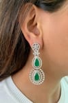 Shop_Prerto_Green Diamonds, Stones 5 Layered And Oval Choker _at_Aza_Fashions