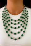 Prerto_Green Diamonds, Stones 5 Layered And Oval Choker _Online_at_Aza_Fashions