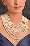 Shop_Raga Baubles_White Pearl Mother Of Layered Necklace _at_Aza_Fashions