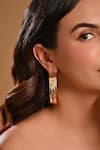 Shop_Raga Baubles_Gold Plated Plain Twisted Hoop Earrings _at_Aza_Fashions