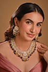 Buy_Raga Baubles_Multi Color Kundan Embellished Bead Tassel Choker Set _at_Aza_Fashions