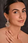 Buy_Raga Baubles_Pink Zirconia Embellished Earrings _at_Aza_Fashions