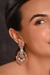 Shop_Raga Baubles_Pink Zirconia Embellished Earrings _at_Aza_Fashions