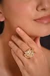 Shop_Raga Baubles_Gold Plated Chunky Phoenix Geometric Shaped Ring _at_Aza_Fashions