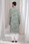 Shop_Aham-Vayam_Green Cotton Embroidered Floral Push Vihar Kurta Patiala Set _at_Aza_Fashions