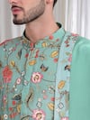 Aham-Vayam_Green Cotton Embroidered Floral Push Vihar Kurta Patiala Set _at_Aza_Fashions