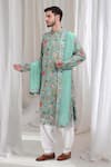 Buy_Aham-Vayam_Green Cotton Embroidered Floral Push Vihar Kurta Patiala Set 