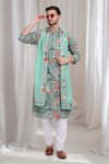 Buy_Aham-Vayam_Green Cotton Embroidered Abstract Nature Pushp Mrig Kurta Churidar Set _at_Aza_Fashions