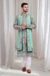 Aham-Vayam_Green Cotton Embroidered Abstract Nature Pushp Mrig Kurta Churidar Set _at_Aza_Fashions