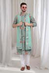 Buy_Aham-Vayam_Green Cotton Embroidered Abstract Nature Pushp Mrig Kurta Churidar Set 