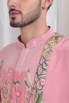 Aham-Vayam_Pink Cotton Embroidered Abstract Varnika Kurta Churidar Set _at_Aza_Fashions