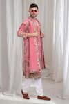 Buy_Aham-Vayam_Pink Cotton Embroidered Abstract Varnika Kurta Churidar Set 