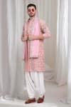 Buy_Aham-Vayam_Pink Cotton Embroidered Leaf Samaroh Kurta Patiala Set 