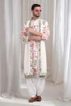 Buy_Aham-Vayam_White Cotton Embroidered Nature Varnika Kurta Patiala Set _at_Aza_Fashions