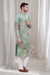 Shop_Aham-Vayam_Green Cotton Embroidered Nature Varnika Kurta Pant Set _Online_at_Aza_Fashions