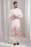 Buy_Aham-Vayam_White Cotton Embroidered Abstract Floral Buta Phool Kurta Pant Set _Online_at_Aza_Fashions