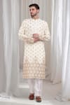 Buy_Aham-Vayam_Ivory Cotton Silk Embroidered Floral Swarna Pushp Kurta Pant Set _Online_at_Aza_Fashions