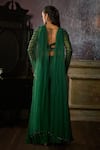 Shop_DiyaRajvvir_Green Tulle Embroidered Bead Scoop Waist Sharara Set _at_Aza_Fashions