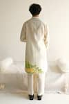 Shop_WABI SABI BY ANSHUM-RITESH_Ivory Chanderi Hand Painted Scenic Nocturnal Kurta With Pyjama _at_Aza_Fashions