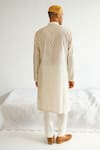 Shop_WABI SABI BY ANSHUM-RITESH_Ivory Chanderi Embroidery Dori Asterisk Kurta With Pyjama _at_Aza_Fashions