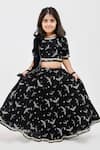 Buy_Mamma Plz_Black Handwoven Chanderi Printed Fauna Lehenga Set _at_Aza_Fashions