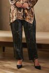 Shop_Rainas_Brown Velvet Printed Abstract Collared Shirt With Pant _Online_at_Aza_Fashions