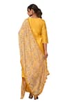 Buy_Gulabik Jaipur_Yellow Handloom Chanderi Embellishment Floral Notched Kurta And Pant Set 