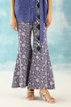 Twenty Nine_Blue Georgette Embroidery Floral Chikankari Bell Bottom Pant _at_Aza_Fashions