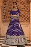 Shop_Sheetal Batra_Purple Lehenga And Blouse Raw Silk Embroidery Pearl Aasmaa Floral Butti Set _Online_at_Aza_Fashions