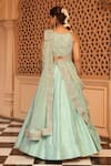 Shop_Sheetal Batra_Green Lehenga And Blouse Raw Silk Embroidery Kirandori Scoop Neck Afsa Set _at_Aza_Fashions