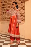 Shop_Sheetal Batra_Orange Chauga Kurta Silk Chanderi Embroidery Floral Aiman With Salwar _Online_at_Aza_Fashions