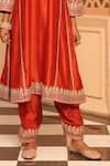 Sheetal Batra_Orange Chauga Kurta And Dupatta  Silk Chanderi Embroidery Aiman Salwar Set _Online_at_Aza_Fashions