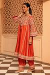 Buy_Sheetal Batra_Orange Chauga Kurta And Dupatta  Silk Chanderi Embroidery Aiman Salwar Set _Online_at_Aza_Fashions