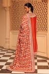 Sheetal Batra_Orange Chauga Kurta And Dupatta  Silk Chanderi Embroidery Aiman Salwar Set _at_Aza_Fashions