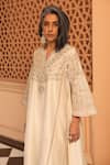 Buy_Sheetal Batra_Ivory Chauga Kurta And Dupatta  Silk Chanderi Embroidery Aiman Salwar Set 