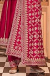 Sheetal Batra_Pink Chauga Kurta And Dupatta  Silk Chanderi Aiman Kashmiri Tilla Salwar Set _at_Aza_Fashions